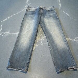 Hudson Los Angeles Blake Slim Straight Mens Sz 36x28 Jeans Light Wash Whiskered
